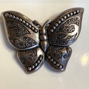Retro Pewter Butterfly 🦋 NewPro Stamped Brooch